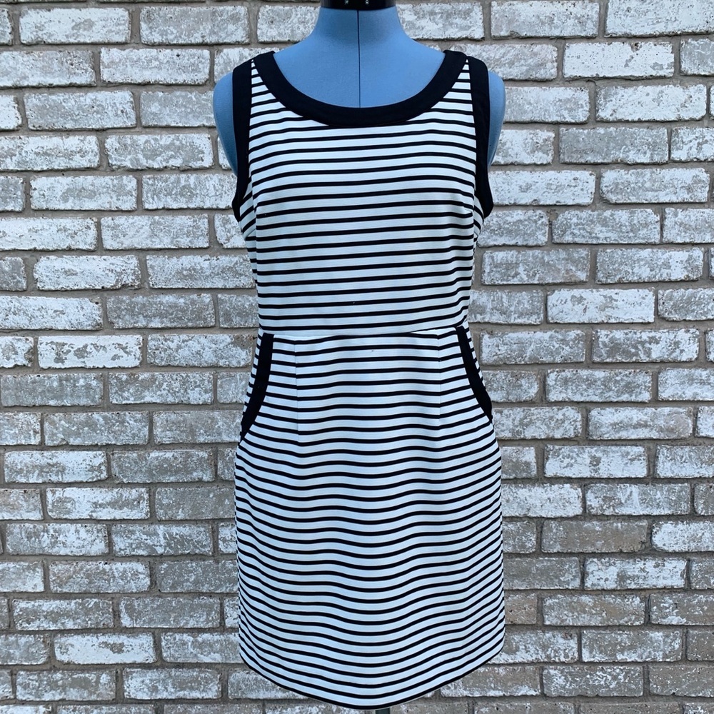 C. Luce Sleeveless Striped Cutout Dress